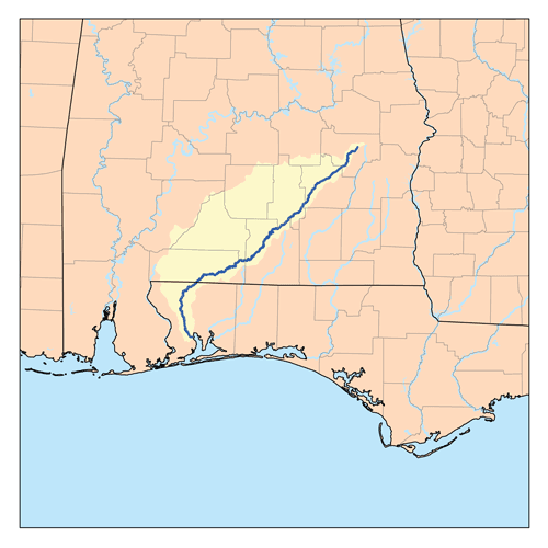 Tennessee-Tombigbee Waterway map placeholder — Aliceville Lake is the 8,300-acre USACE pool at the Tom Bevill Lock & Dam. CC-licensed Aliceville photo not yet sourced; Phase 2 action.