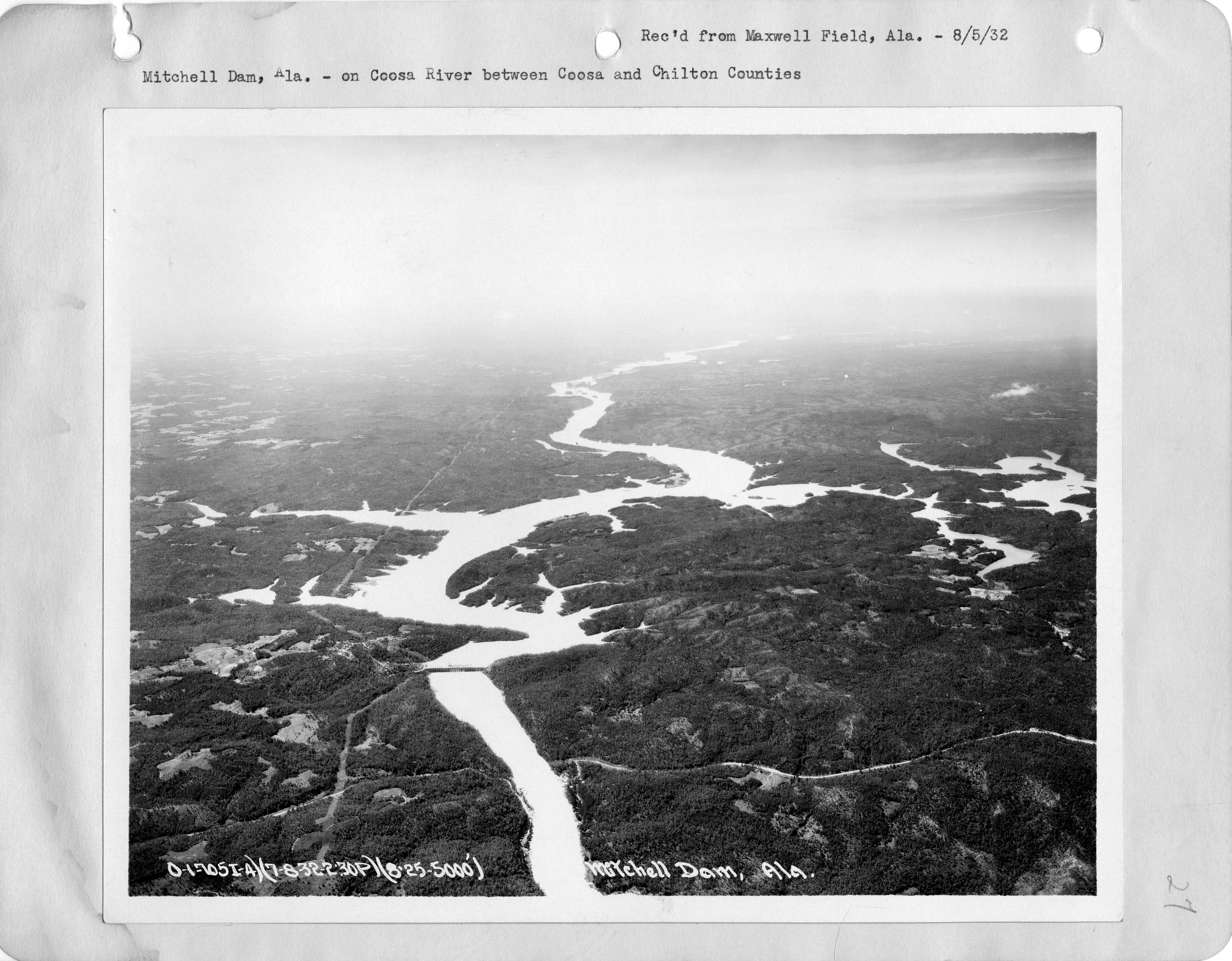 Mitchell Dam on the Coosa River in Alabama, the 1923 Alabama Power hydroelectric dam that impounds Lake Mitchell
